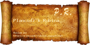 Plancsák Rubina névjegykártya